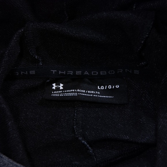 Under‎ Armour Threadborne Fleece Hoodie Pullover Top Gray Star Logo Womens Large - Picture 3 of 9